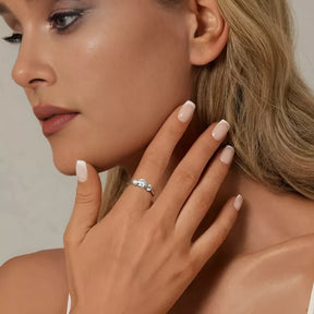 Anel Ajustável de Prata com Moissanite BellaWoman