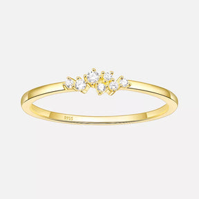 Anel Noivado de Prata Banhado a Ouro 14K com Zircônia BellaWoman