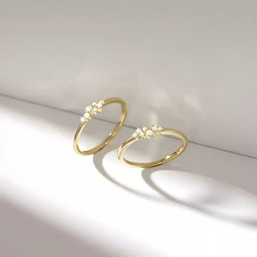 Anel Noivado de Prata Banhado a Ouro 14K com Zircônia BellaWoman