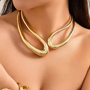 Colar Choker Grande Aberto com Linha Dupla BellaWoman