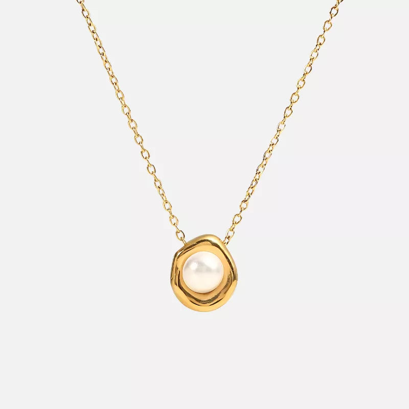 Colar com Pingente de Pérola Folheado a Ouro 18K BellaWoman