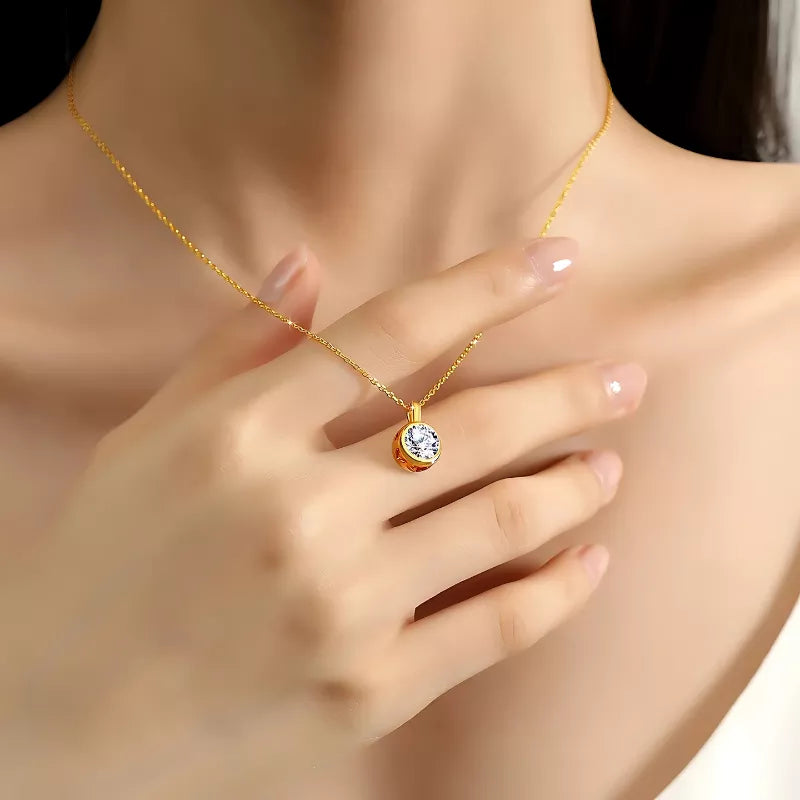 Colar de Prata Banhado a Ouro 18K Ponto de Luz BellaWoman