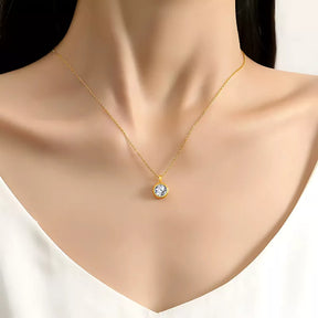 Colar de Prata Banhado a Ouro 18K Ponto de Luz BellaWoman