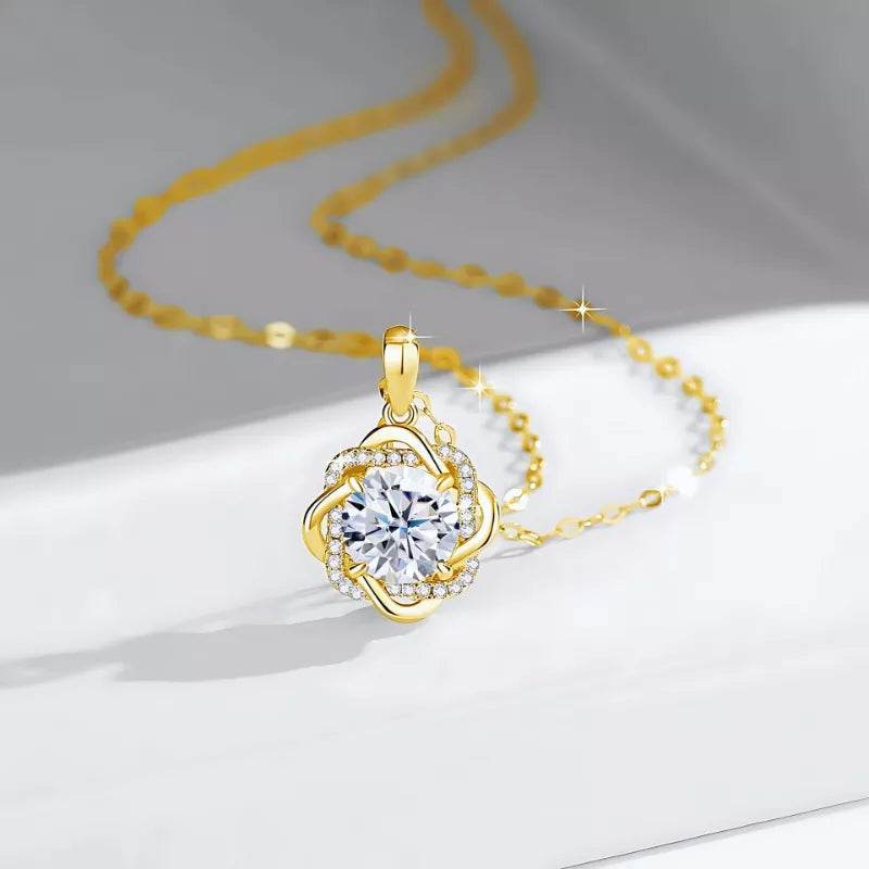 Colar de Prata Folheado a Ouro 18K com Moissanite BellaWoman