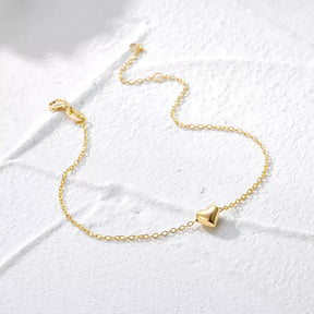 Pulseira de Prata Banhada a Ouro 18K com Coração BellaWoman