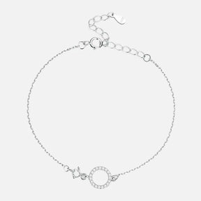 Pulseira de Prata com Anel Cravejado BellaWoman