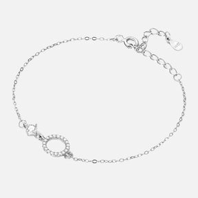 Pulseira de Prata com Anel Cravejado BellaWoman