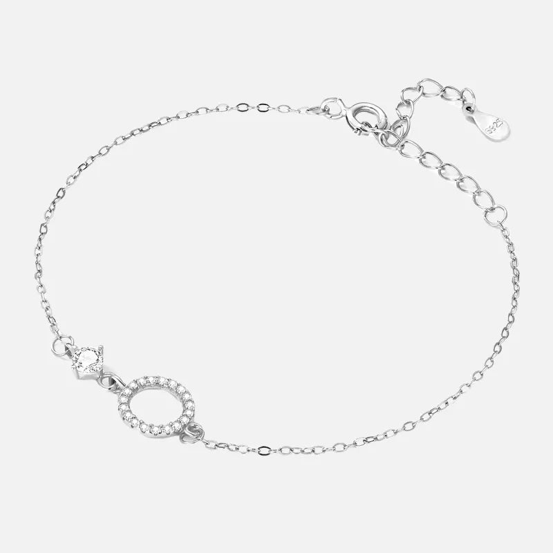 Pulseira de Prata com Anel Cravejado BellaWoman