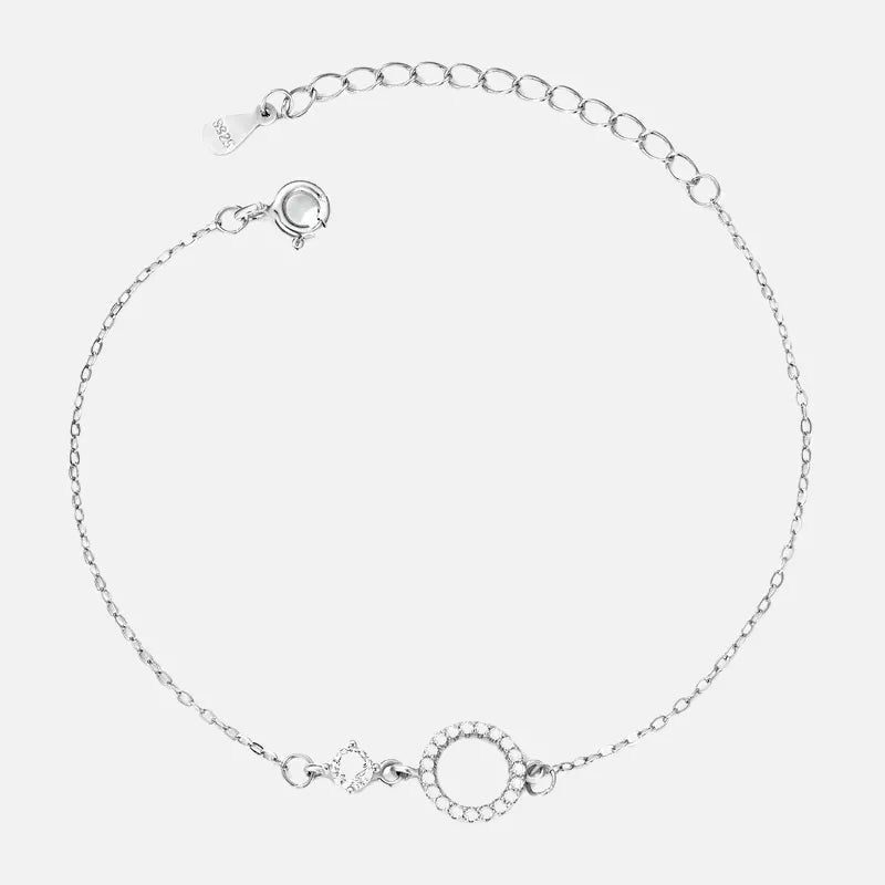 Pulseira de Prata com Anel Cravejado BellaWoman