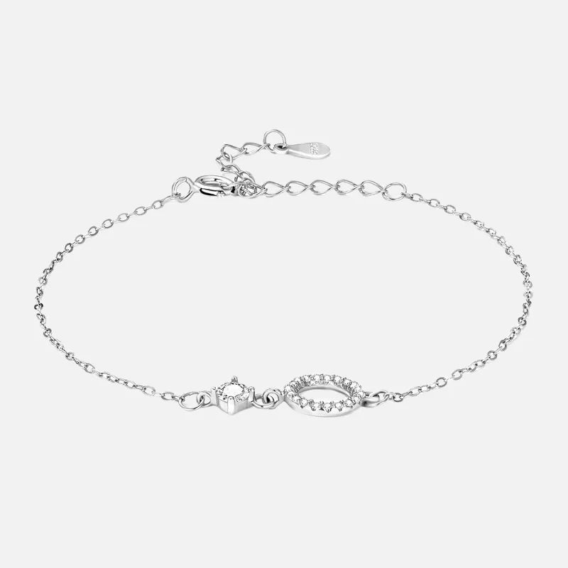 Pulseira de Prata com Anel Cravejado BellaWoman