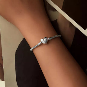 Pulseira de Prata com Coração e Estrela BellaWoman