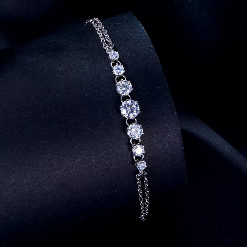 Pulseira de Prata com Pedras de Moissanite BellaWoman