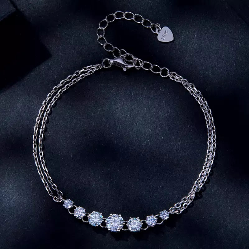 Pulseira de Prata com Pedras de Moissanite BellaWoman