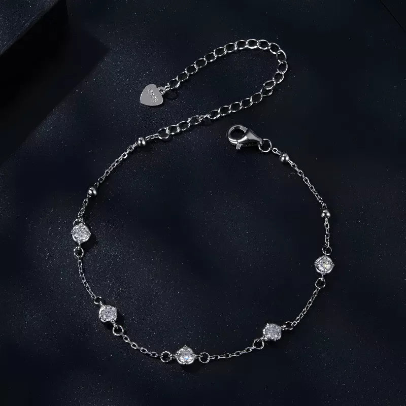 Pulseira de Prata Estrelada Ajustável BellaWoman