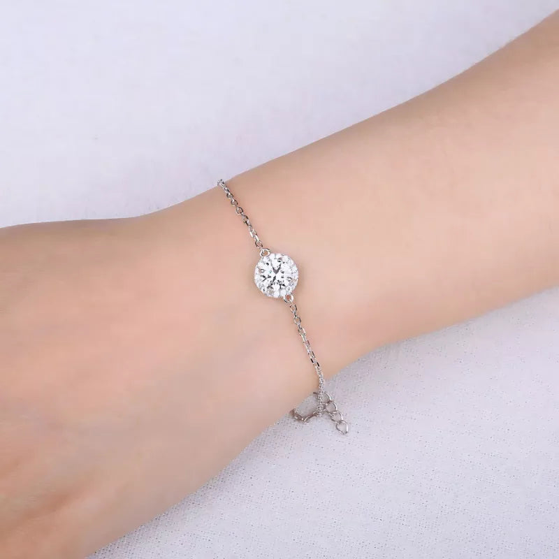 Pulseira de Prata Ponto de Luz Ajustável BellaWoman